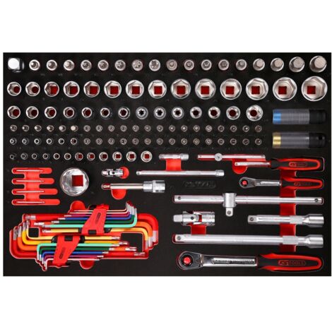 KS Tools 1/4 + 1/2 Steckschlüssel-Satz in Schaumstoffeinlage, 137-tlg.
