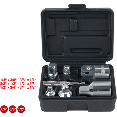 KS TOOLS 1/4"+3/8"+1/2"+3/4" CHROMEplus Vergrößerungs- und Reduzieradapter-Satz 7tlg. - 918.0707