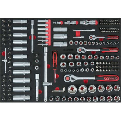 KS Tools 1/4"+3/8"+1/2" Steckschlüssel-Satz, 195-tlg. in 1/1 Systemeinlage