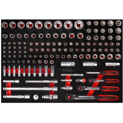 KS Tools 1/4 + 3/8 + 1/2 Steckschlüssel-Satz in Schaumstoffeinlage, 139-tlg.
