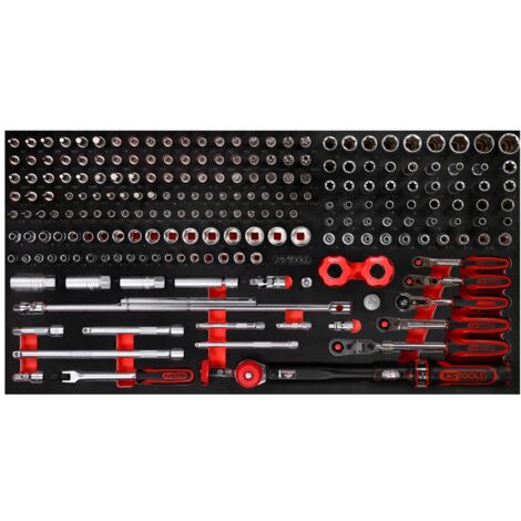 KS Tools 1/4 + 3/8 Steckschlüssel-Satz in Schaumstoffeinlage, 213-tlg.