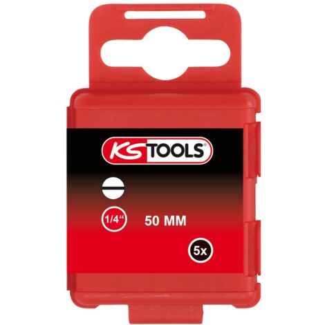 KS Tools 1/4 Bit Schlitz, 50 mm, 3,5 mm, 5er Pack