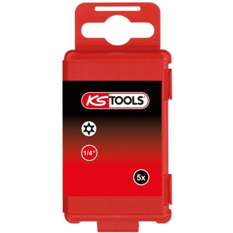 KS Tools 1/4 Bit Torx, Bohrung, 75 mm, TB7, 5er Pack