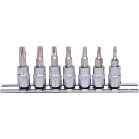 KS Tools 1/4 CHROMEplus Bit-Stecknuss-Satz TX, 7-tlg, T10-T40