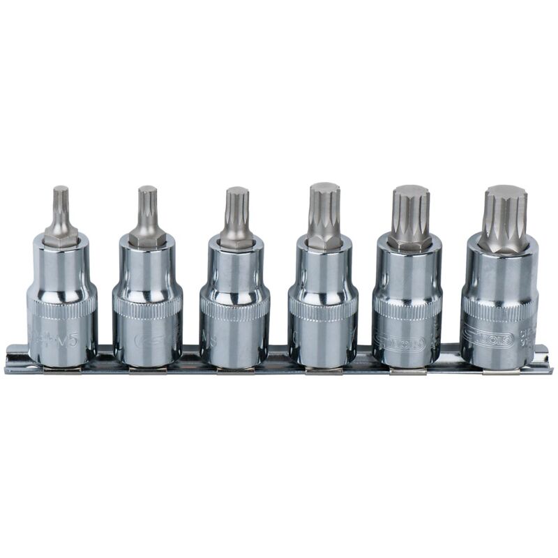 

Kstools - KS TOOLS 1/4' Juego de llaves de vaso con punta XZN, CHROMEplus, 6 pzs