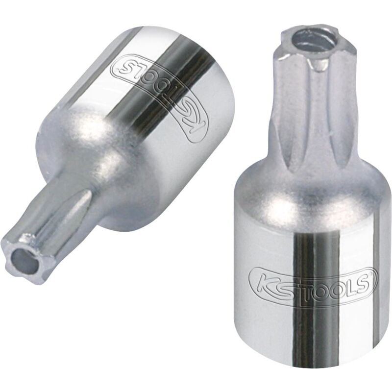 

KS TOOLS 1/4' Llave de vaso con punta para tornillos de estrella de cinco puntas con orificio frontal CHROMEplus, TS10