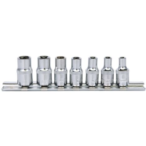 KS Tools 1/4" CHROMEplus TX-E Stecknuss-Satz, 7-teilig