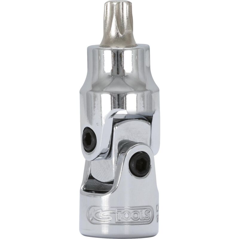

KS TOOLS 1/4' Llave de vaso con punta articulada para tornillos Torx CHROMEplus, T10