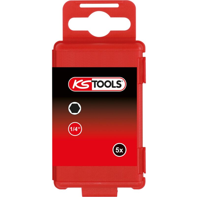 

Kstools - KS TOOLS 1/4' Punta para tornillos con encastre hexagonal, 75mm, 2,5mm, paquete de 5