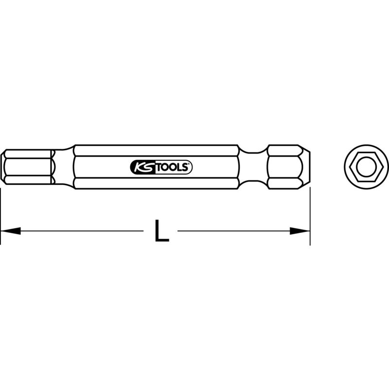 Ks/_Tools 1//4 Bit Innensechskant mit Stirnlochbohrung 2mm 911.7510