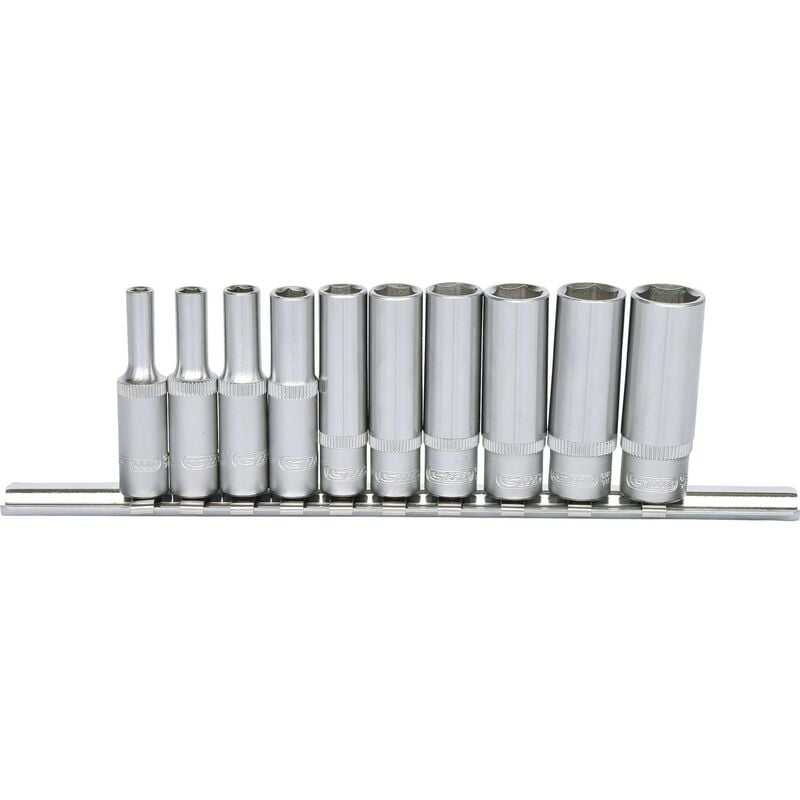

KS TOOLS 1/4" Juego de llaves de vaso hexagonales, largas, 10 pzs 4-13 mm
