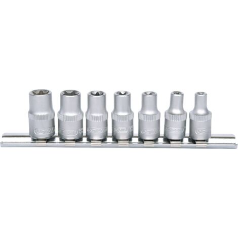 KS TOOLS 1/4' Jeu de douilles Torx E, 7 pcs, E4-E11 ( 911.4355 )