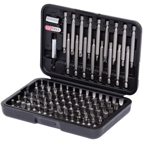 Kstools – Jeu d'embouts 1/4' 99 pièces – Embouts longues en acier S2 – Pour visseuse avec adaptateur – Coffret robuste pour atelier