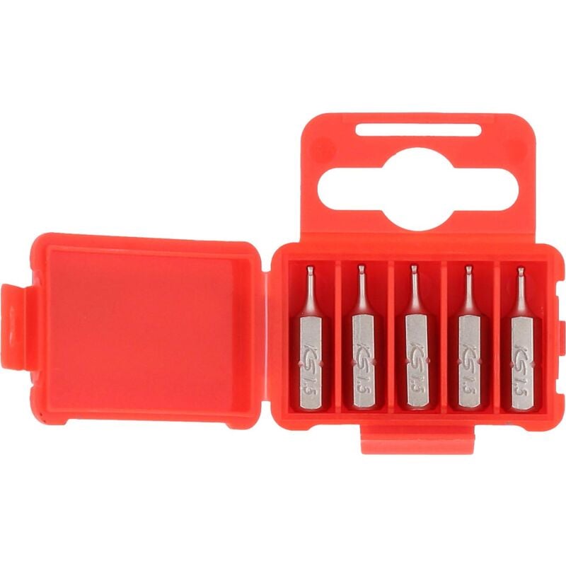 

KS TOOLS 1/4' Punta para tornillos con encastre hexagonal con cabeza de bola, 25mm, 1,5mm, paquete de 5