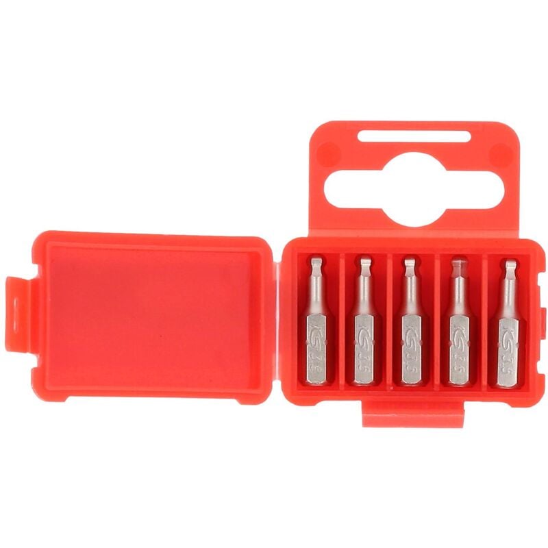

KS TOOLS 1/4' Punta para tornillos con encastre hexagonal con cabeza de bola, 25mm, 3,5mm, paquete de 5
