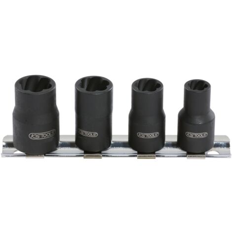 KS Tools 1/4 Spiral-Profil-Stecknuss-Satz, 4-tlg., 8-13 mm