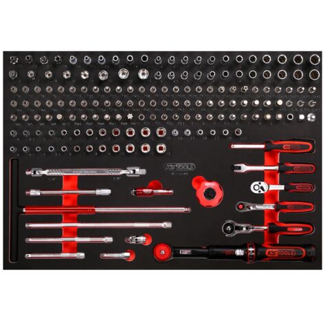 KS Tools 1/4 Steckschlüssel-Satz in Schaumstoffeinlage, 169-tlg.