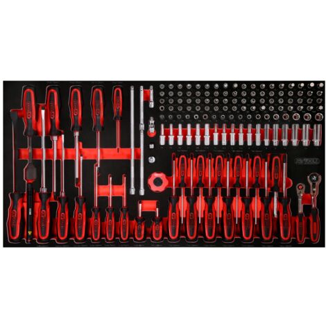KS Tools 1/4 Steckschlüssel- / und Schraubendreher-Satz in Schaumstoffeinlage, 146-tlg.