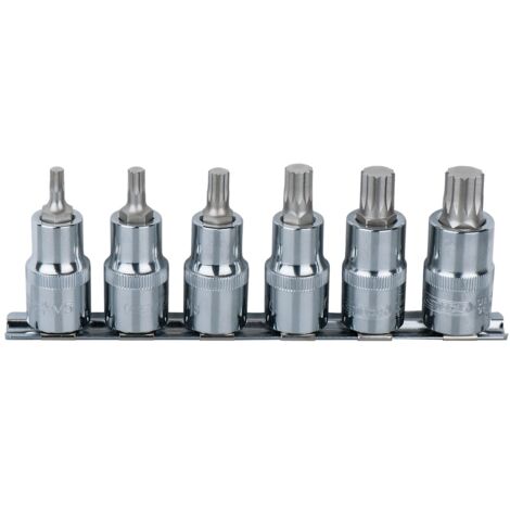 KS Tools 1/4"CHROMEplus Bit-Stecknuss-Satz XZN, 6-teilig