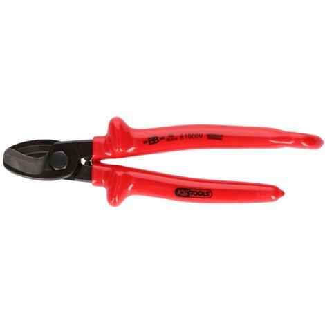 KS Tools 1000V Einhand-Kabelschneider mit Sicherungsöse für Sicherheitsleine