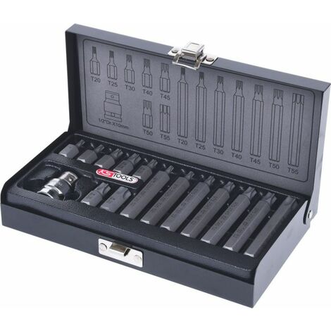 KS TOOLS 911.5020 Coffret de 15 Embout de vissages TORX 1/2'' T20 à T55