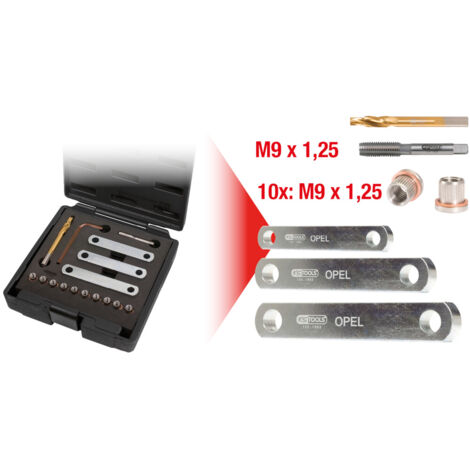 KS-Tools 122.1300 Gewinde-Reparatursatz M9x1,25,16