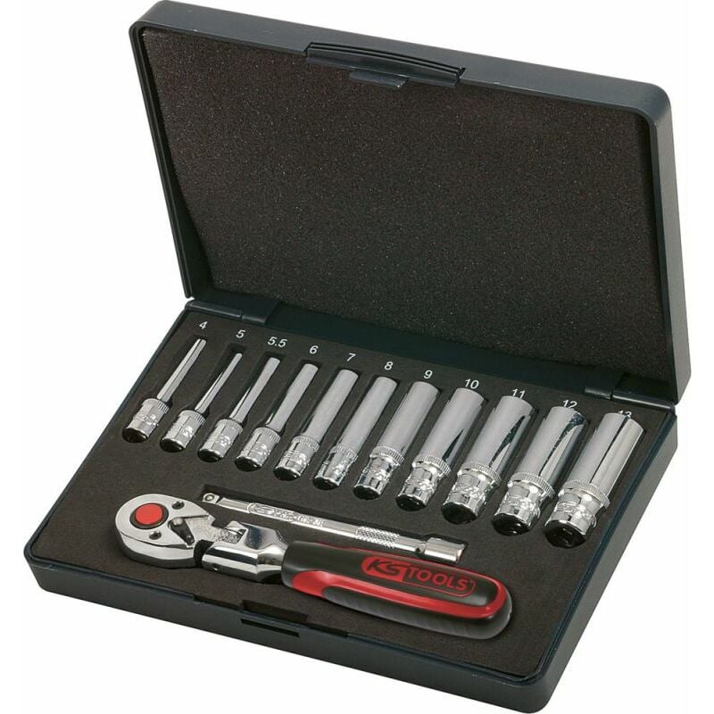 Image of Kstools - ks Tools 1/4' CHROMEplus Steckschlüssel-Satz, 13-tlg - 918.0613