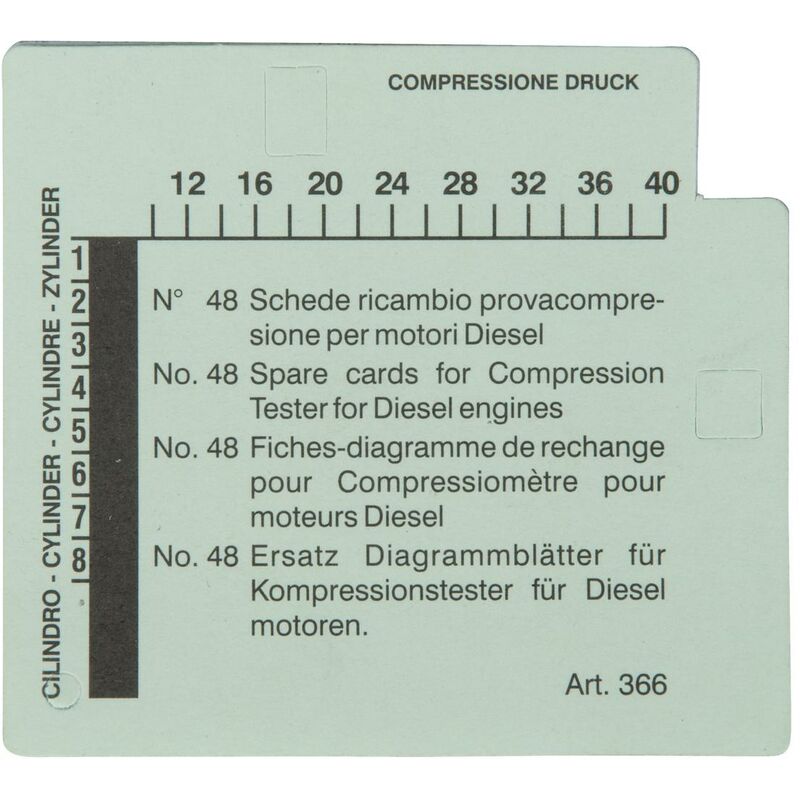 Jeu de cartes diagramme d'appareil de contrôle de pression et de compression destinée aux moteurs diesel (UC=48)