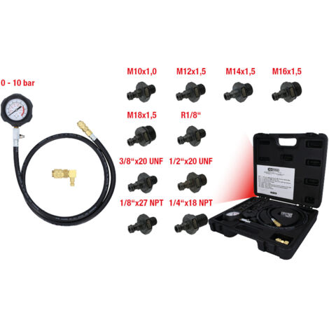 KS-Tools 150.1920 Öldruck-Prüfgerät,0-10bar , inkl. Adapter