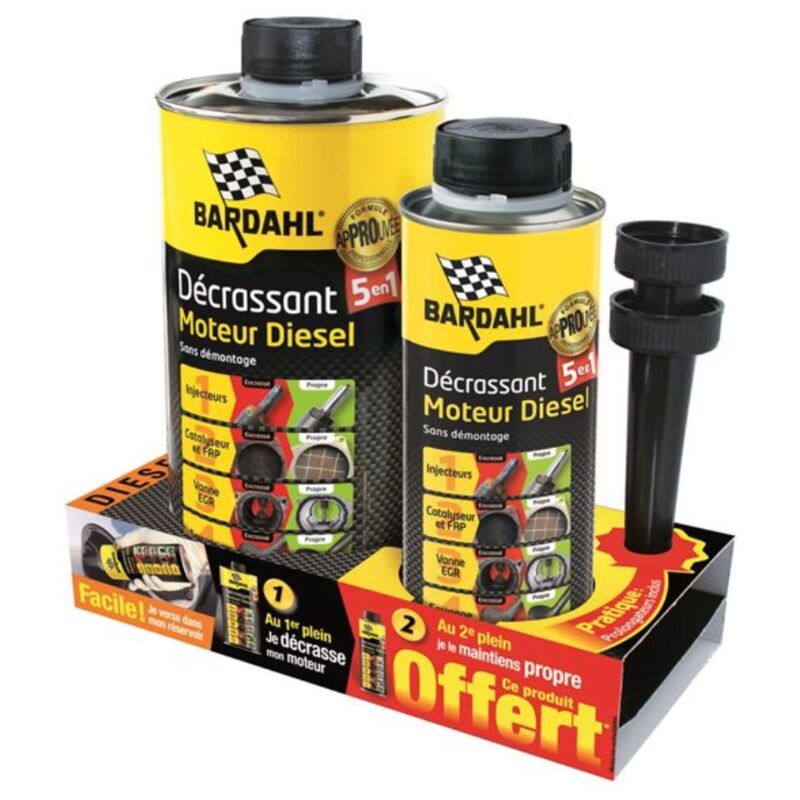 Décrassant moteur diesel 5 en 1 - 1 L + 300 ml OFFERT 59.99 - Bardahl