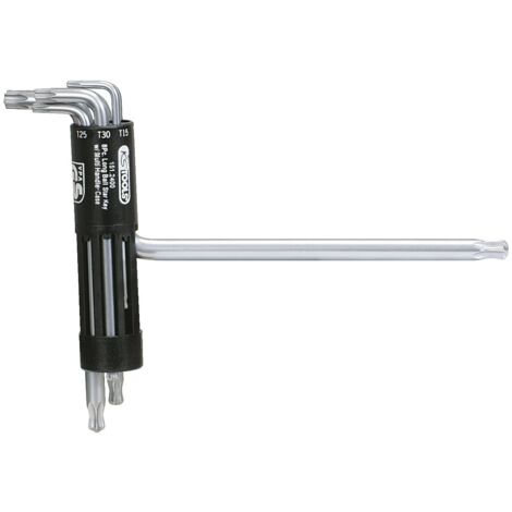 KS Tools 151.2400 Serie di Chiavi Maschio Piegate a Testa Sferica TX Classic 3 in 1, 8 Pezzi, T10-T50
