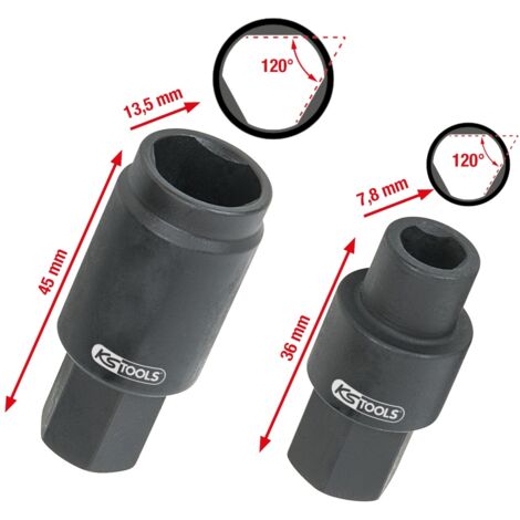 KS Tools 152.1380 Bosch-Einspritzpumpen-Stecknuss-Satz, 2-tlg.