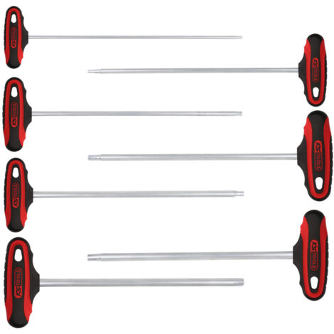 KS-Tools 158.5050 ERGOTORQUEplus® T-Griff RIBE Win kelstiftschlüssel-Satz, 7-tlg. M4-M10