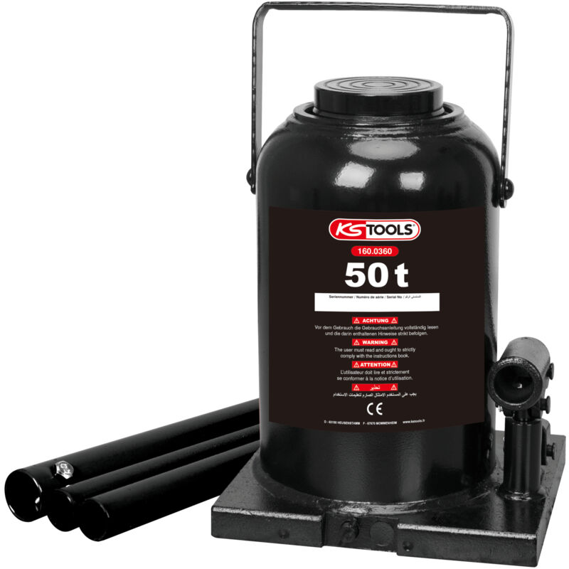 Cric bouteille hydraulique KS TOOLS - 50T - 160.0360
