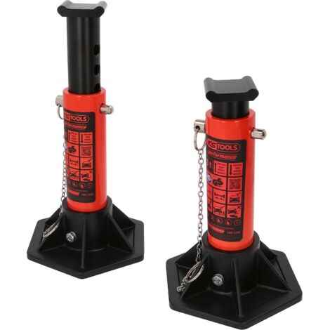 Set De 2 Chandelles Voiture 6 Tonnes - Hauteur Réglable 39-56 Cm, 13 Niveaux, Avec Tampon Caoutchouc Et Goupille