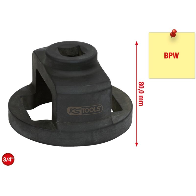 Image of Ks Tools 3/4 Achsmuttern-Schlüssel für bpw, 80 mm