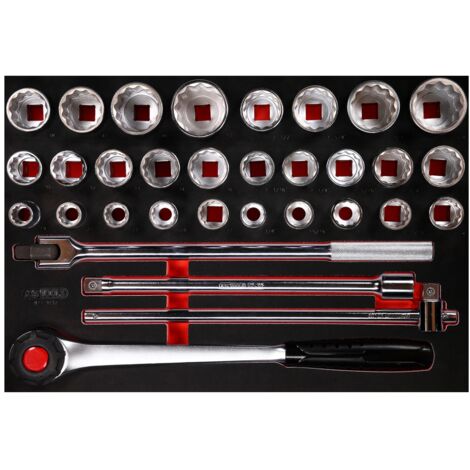 KS Tools 3/4 Steckschlüssel-Satz in Schaumstoffeinlage, 32-tlg.