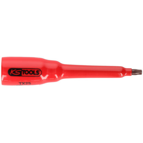 KS Tools 3/8" Bit-Stecknuss mit Schutzisolierung für Torx-Schrauben, T10, lang - 117.2462