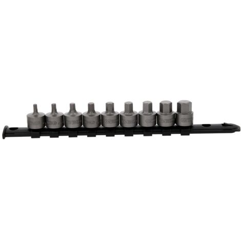 KS Tools 3/8 Bit-Stecknuss-Satz Innensechskant, kurz, 9-tlg, 4-14 mm