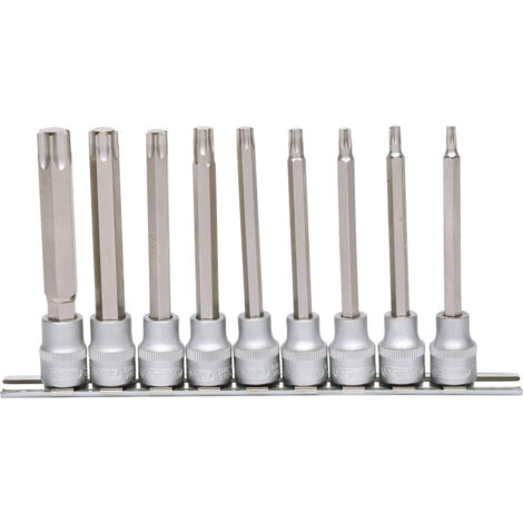 KS Tools 3/8" Bit-Stecknuss-Satz TX, lang, 9-teilig, T20-T60