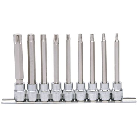 KS Tools 3/8 CHROMEplus Bit-Stecknuss-Satz Torx, lang, 9-tlg T20-T60