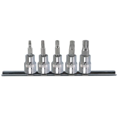KS Tools 3/8" CHROMEplus Bit-Stecknuss-Satz XZN, 5-tlg M4-M10 - 918.3773