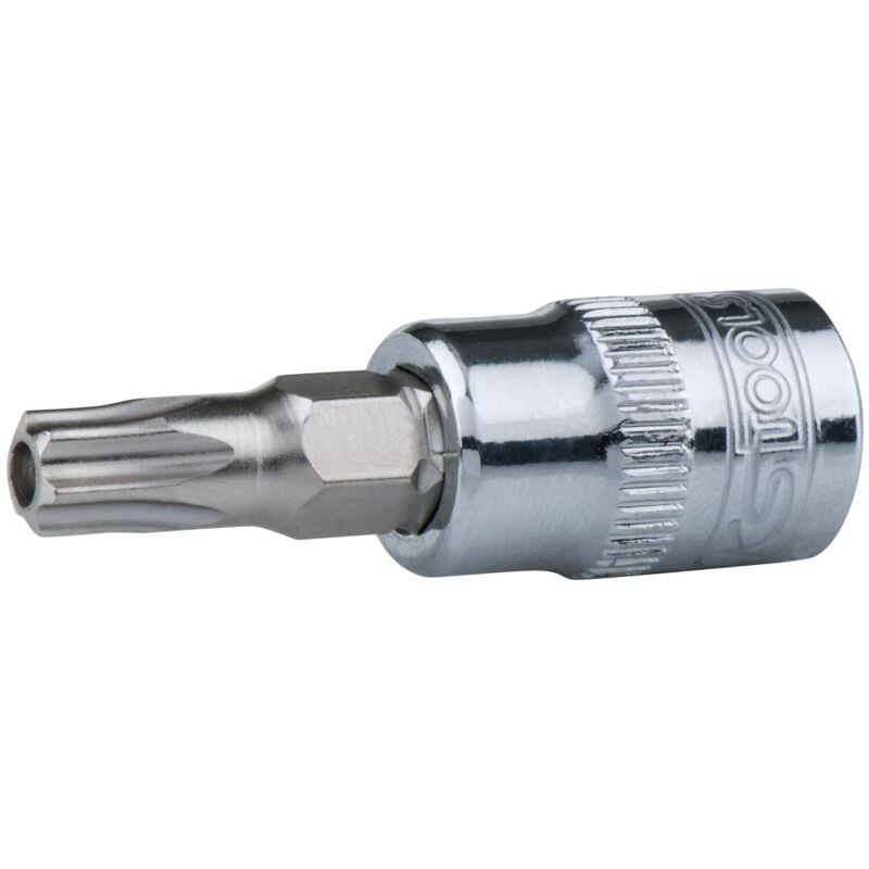 

KS TOOLS 3/8' Llave de vaso con punta para tornillos Torx CHROMEplus con orificio frontal, TB20