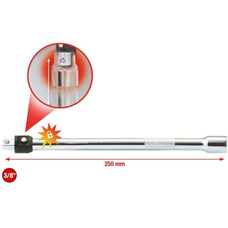 KS Tools 3/8" CHROMEplus Verlängerung mit Verriegelung, 250mm - 919.3806