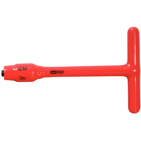 KS Tools 3/8 Festeingestellter T-Griff-Drehmomentbegrenzer mit Schutzisolierung, 12Nm