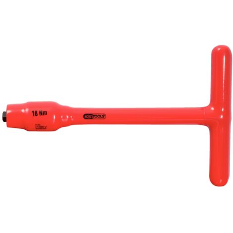 KS Tools 3/8" Festeingestellter T-Griff-Drehmomentbegrenzer mit Schutzisolierung, 18Nm - 117.3807