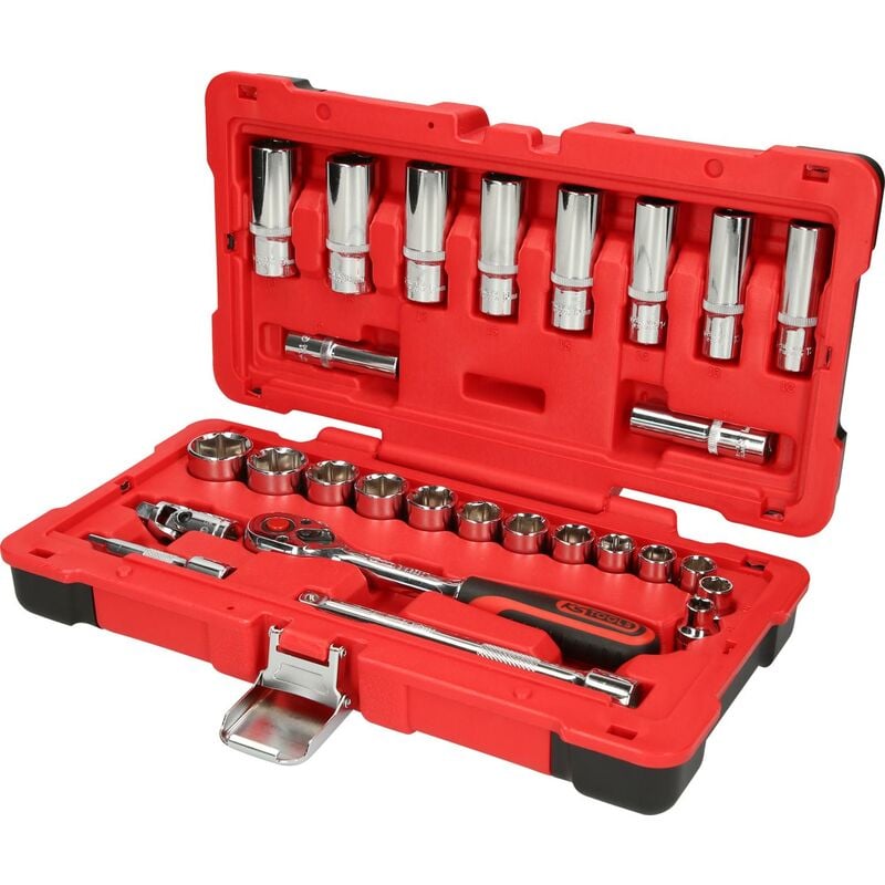 

KS TOOLS 3/8' Juego de llaves de vaso CHROMEplus 27 pzs