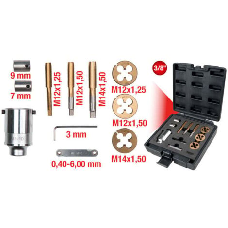 KS Tools 3/8" Kit de tarauds sans mandrin pour boulons et vis, 11 pcs.