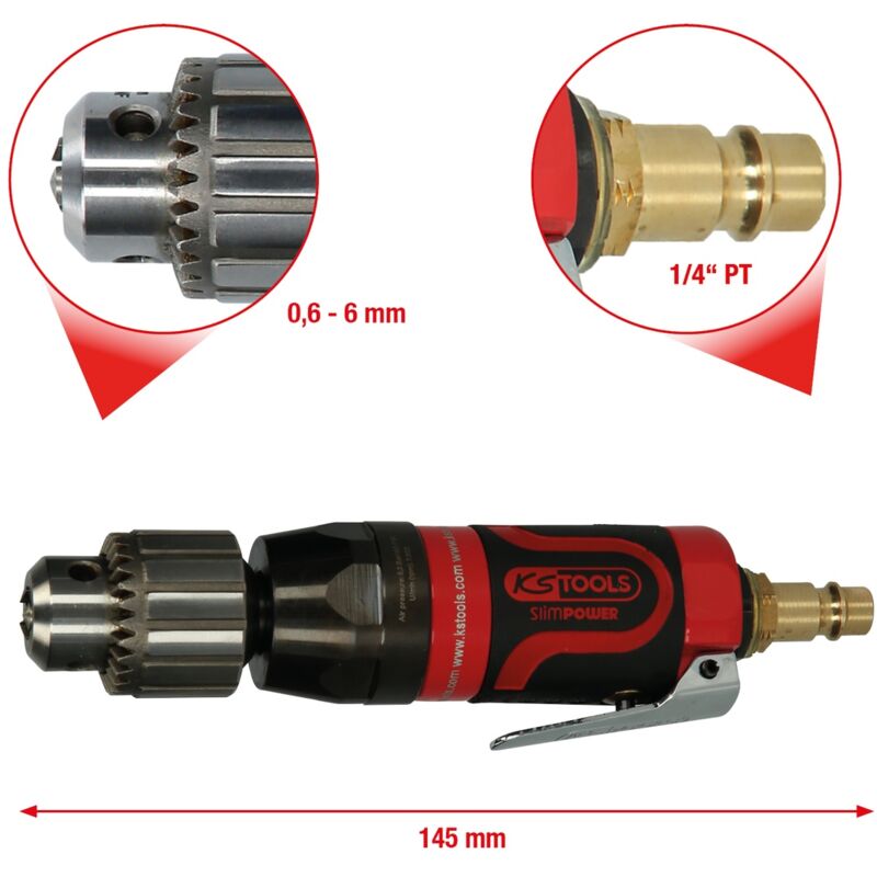 Image of KS Tools 3/8 SlimPOWER Mini-Druckluft-Stabbohrmaschine, 7.000U/min