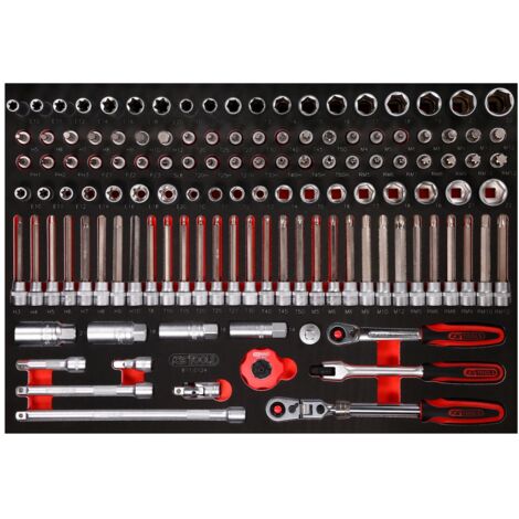 KS Tools 3/8 Steckschlüssel-Satz in Schaumstoffeinlage, 124-tlg.